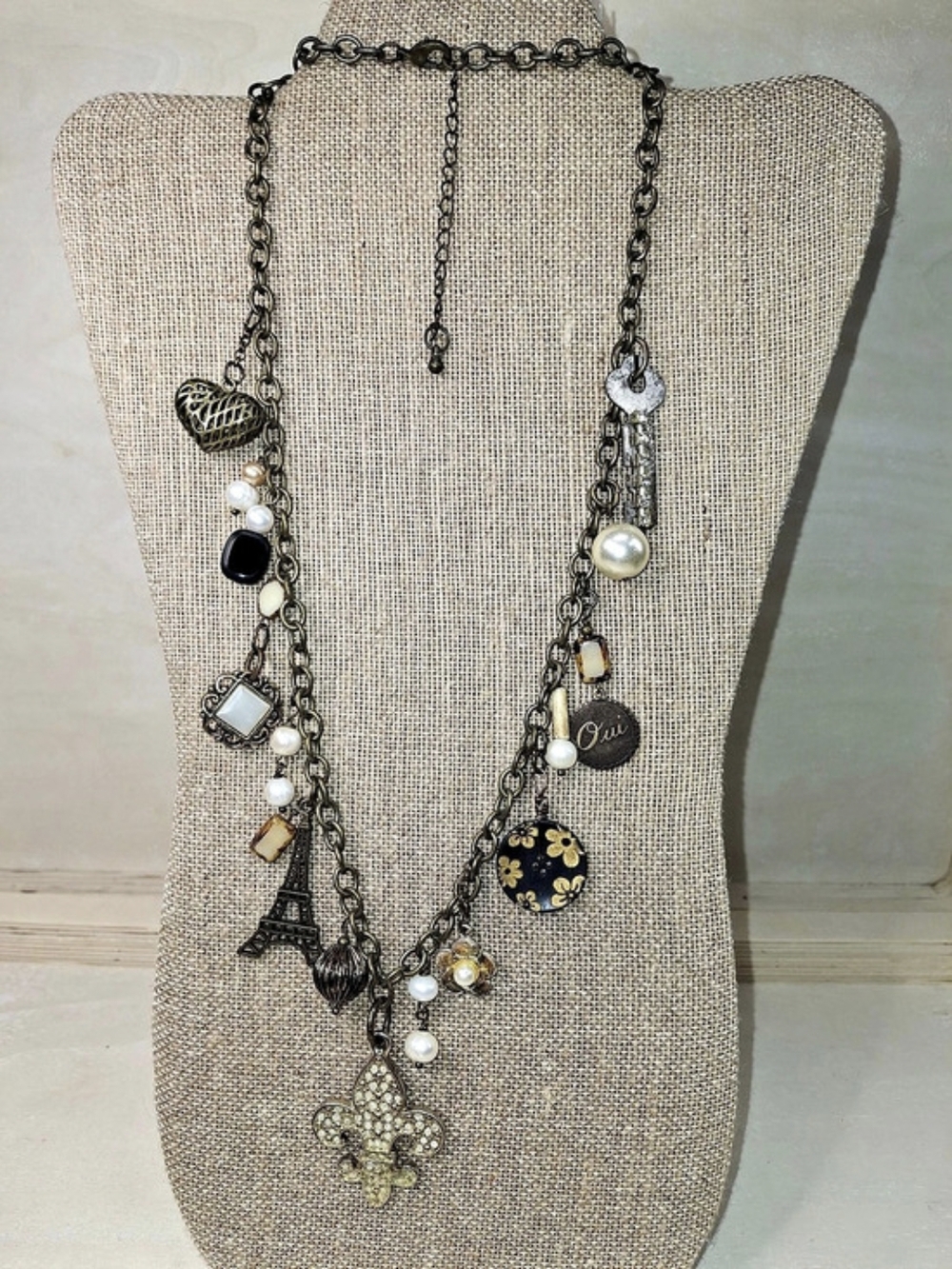 Kathy Van Zeeland Long Statement Necklace With Charms